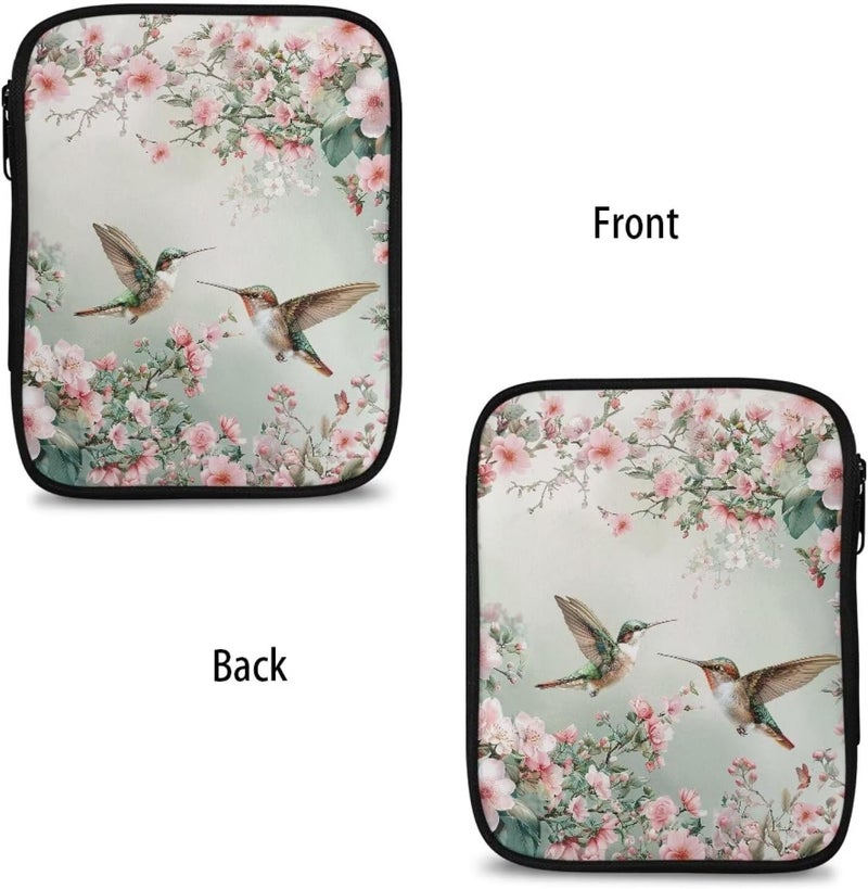 Hechitok Hummingbird Flower Crochet Hook Case, Zipper Storage Organizer Bag with Web Pockets for Crochet Needles/Knitting Accessories/Crochet Hook Kit Tools Easy to Hold - Image 4